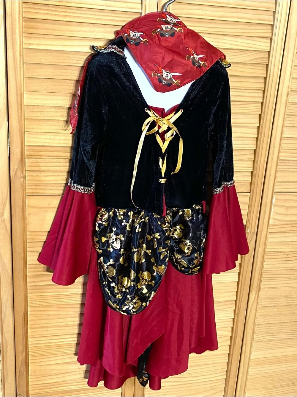 Girls' Classic Pirate Halloween Costume dress with 5 Accessories